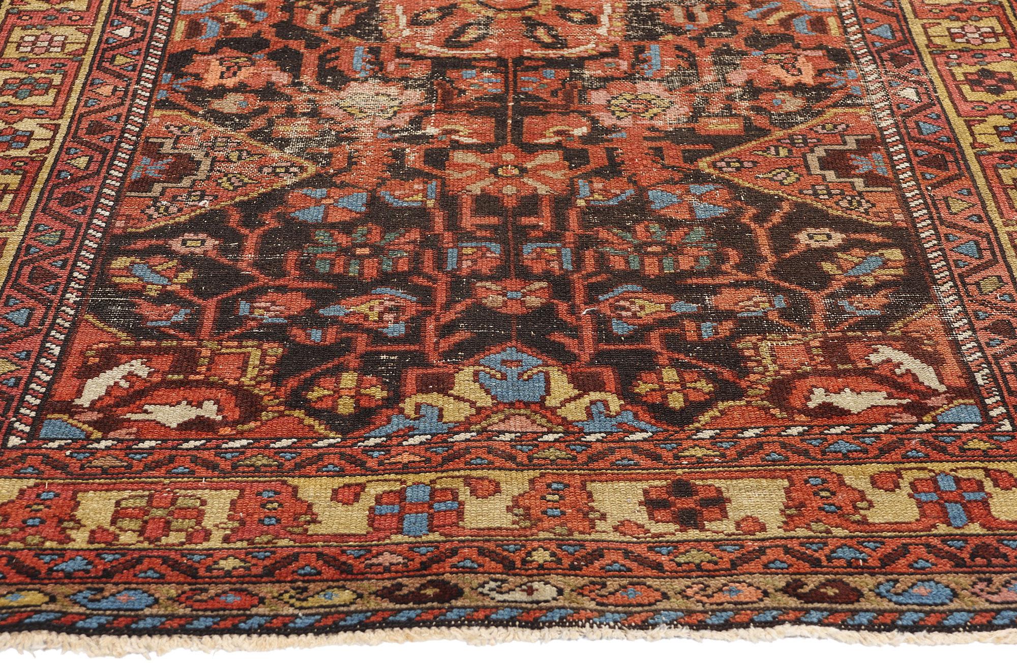 Rustikaler antiker persischer Hamadan-Teppich (Persisch) im Angebot