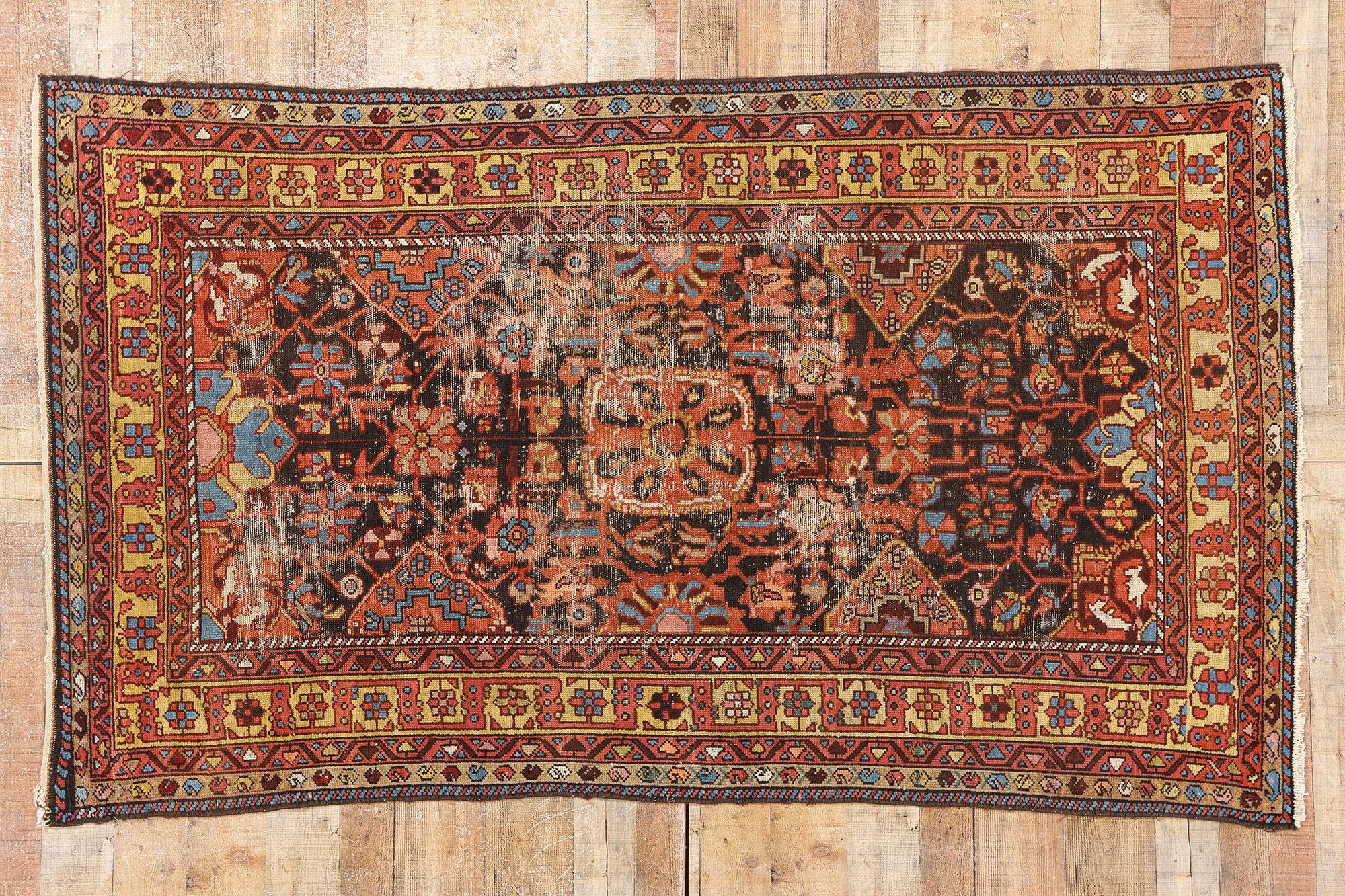 Rustikaler antiker persischer Hamadan-Teppich im Angebot 1