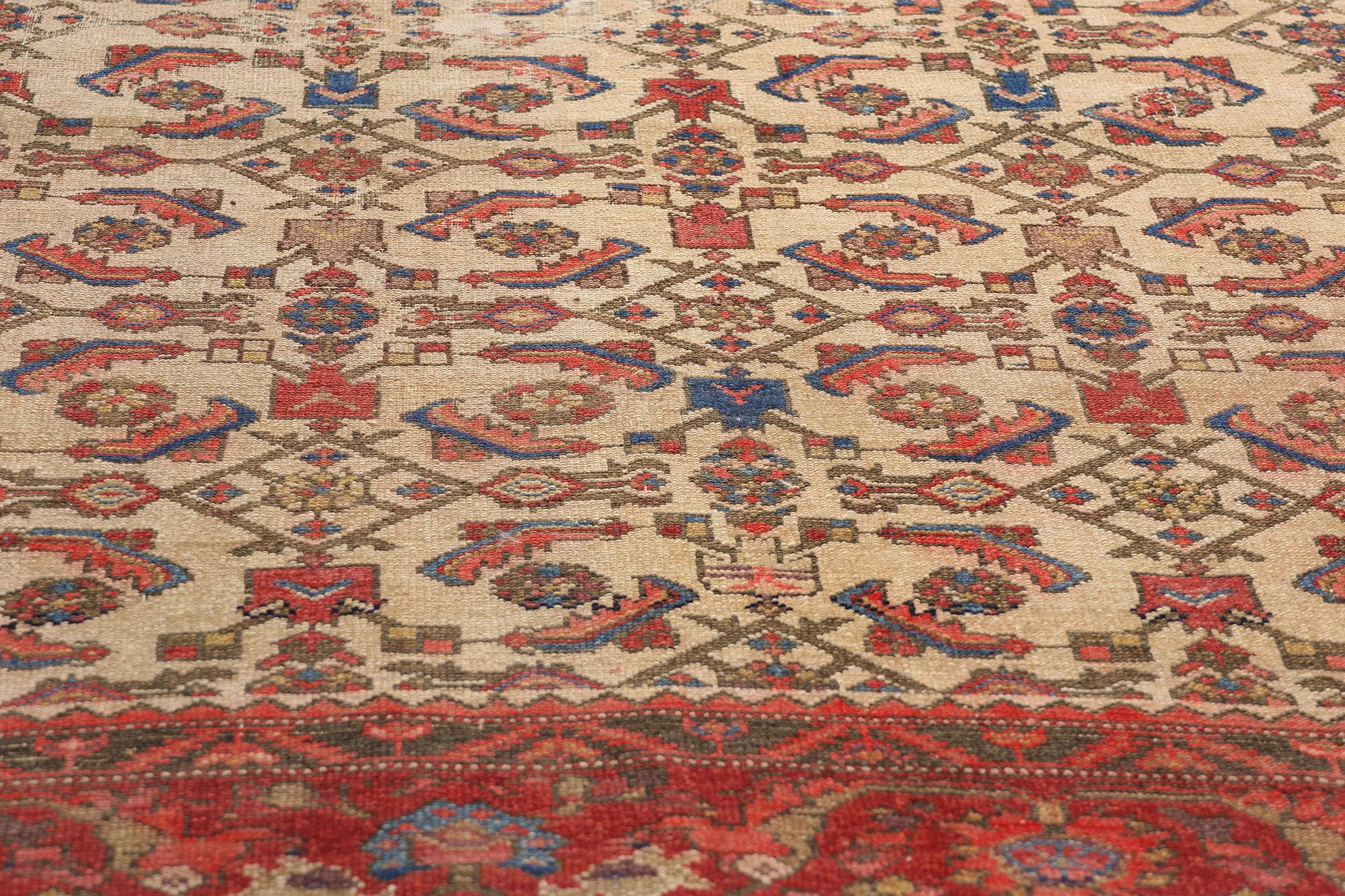Tapis persan Malayer rustique ancien, 05'02 x 05'11 Abîmé - En vente à Dallas, TX