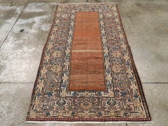 Rustic Antique Persian Malayer Small Accent Rug
