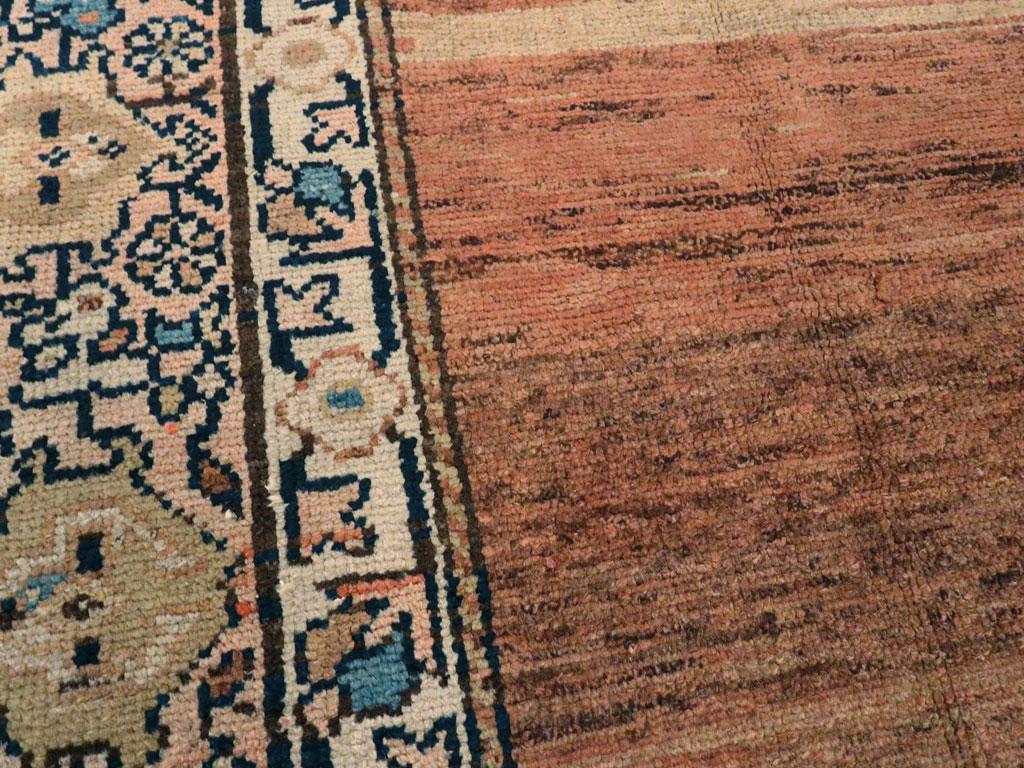 Hand-Knotted Rustic Antique Persian Malayer Small Accent Rug For Sale
