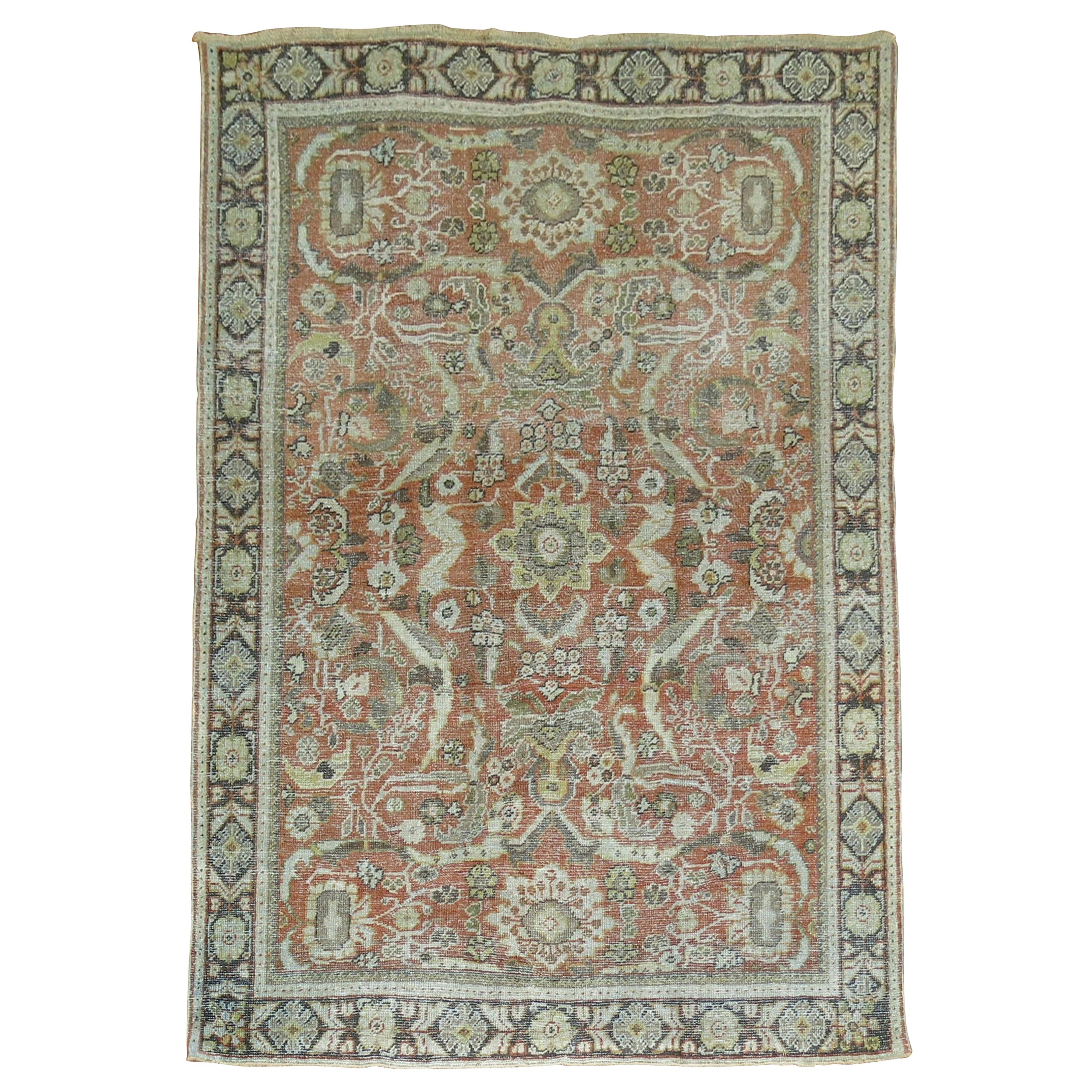 Rustic Antique Persian Shabby Chic Mahal Rug