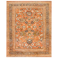 Rustic Antique Persian Sultanabad Rug. Size: 10 ft 6 in x 12 ft 8 in