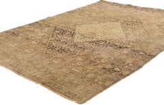 Rustic Antique Persian Tabriz Rug, Weathered Finesse Meets Laid-Back Luxury