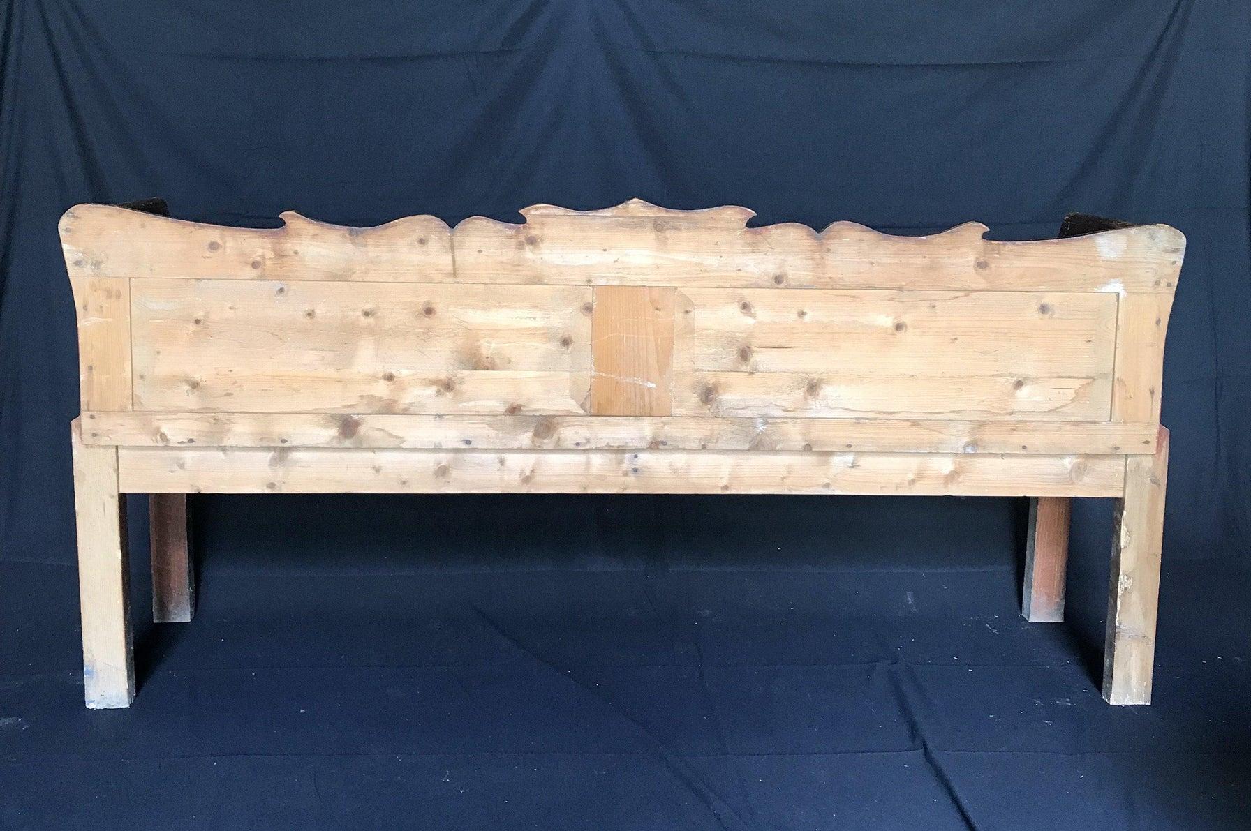Rustic Antique Pine Faux Painted Sofa Bench  1