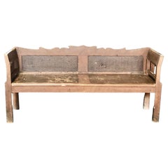 Rustic Antique Pine Faux Painted Sofa Bench 