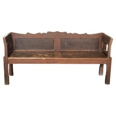 Rustic Antique Pine Faux Painted Sofa Bench 