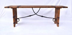 Rustic Antique Reclaimed Wood Spanish Console Table