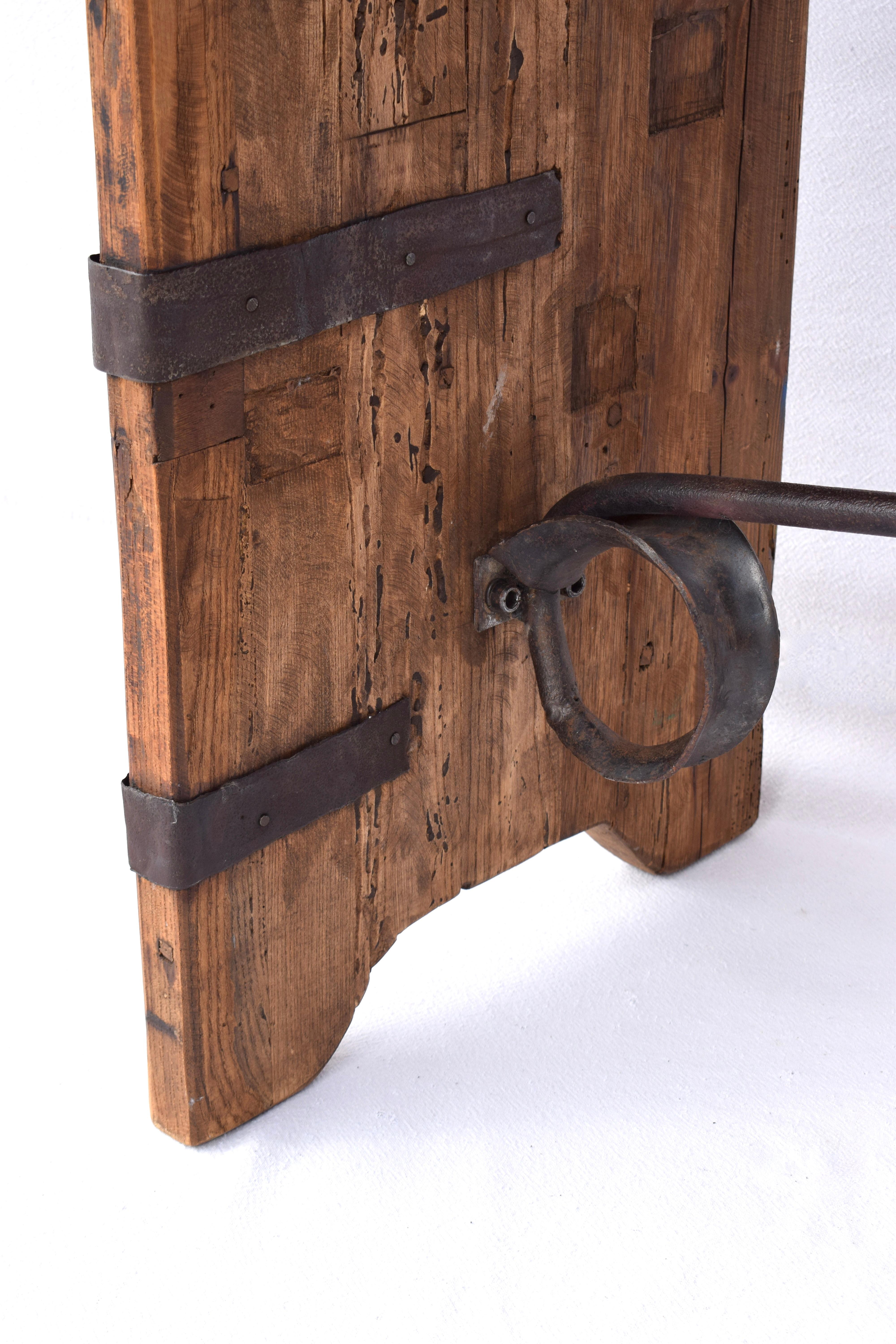 20th Century Rustic Antique Reclaimed Wood Spanish Console Table