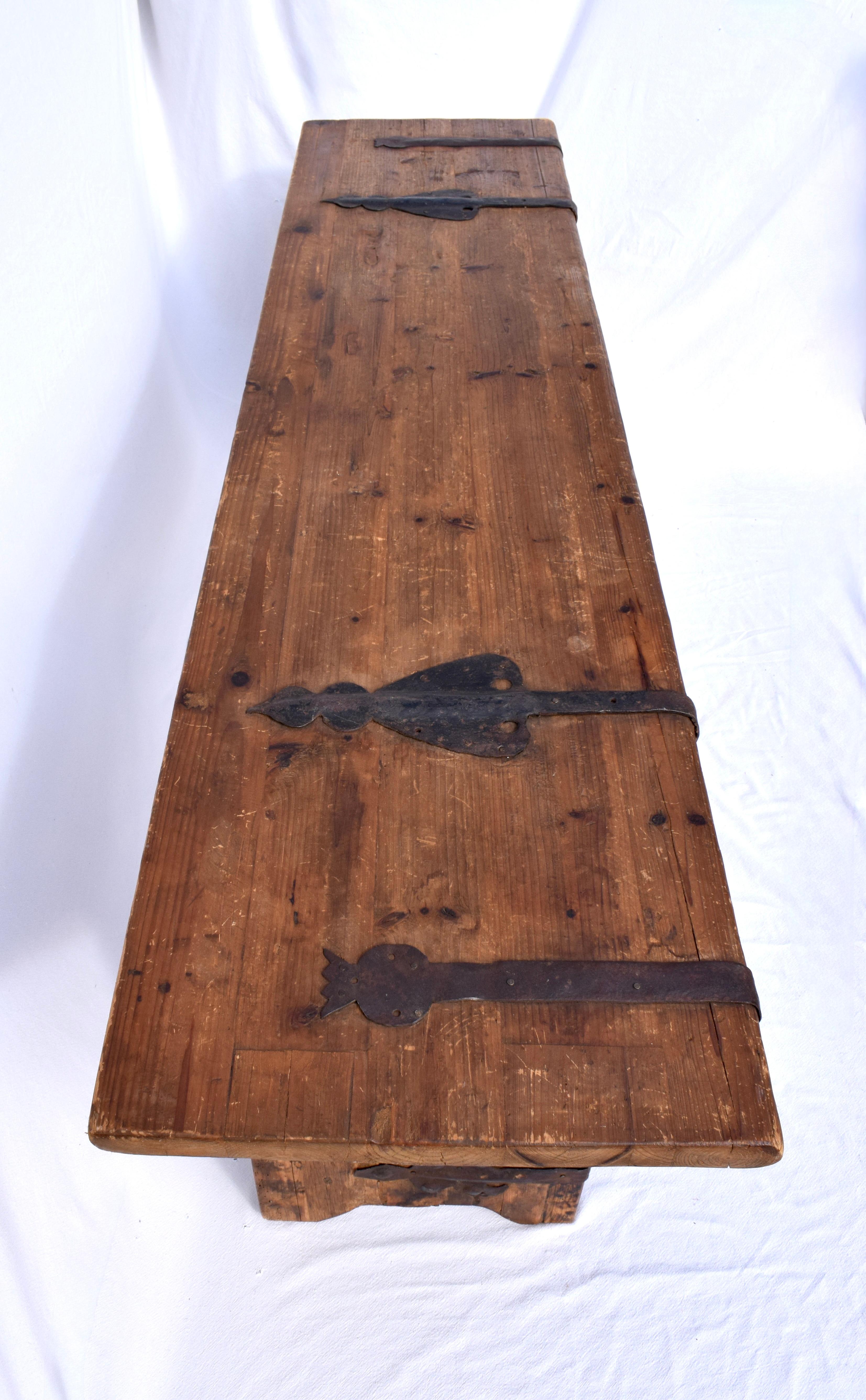 Rustic Antique Reclaimed Wood Spanish Console Table 2