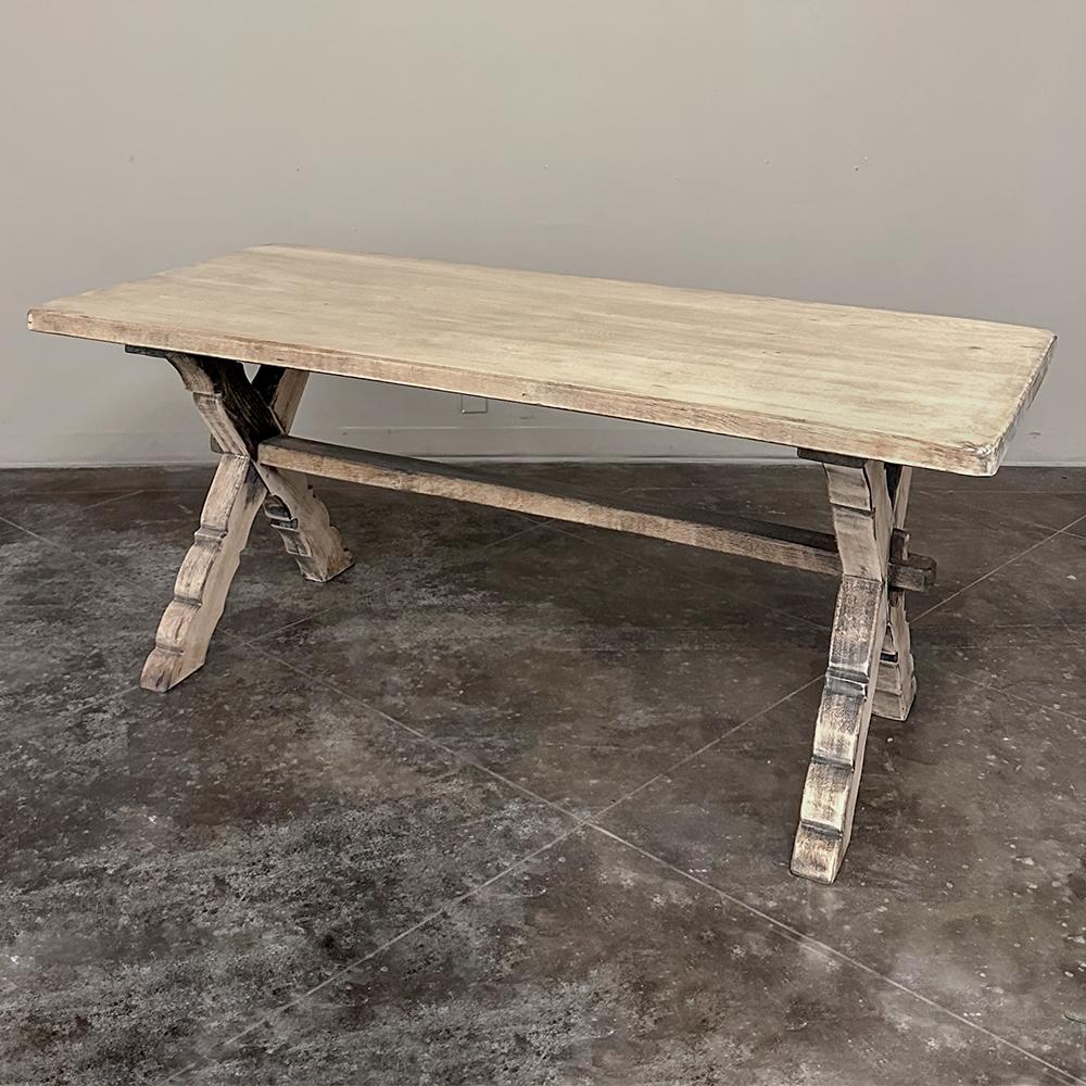 Rustic Antique Stripped Oak Trestle Table ~ Dining Table 5