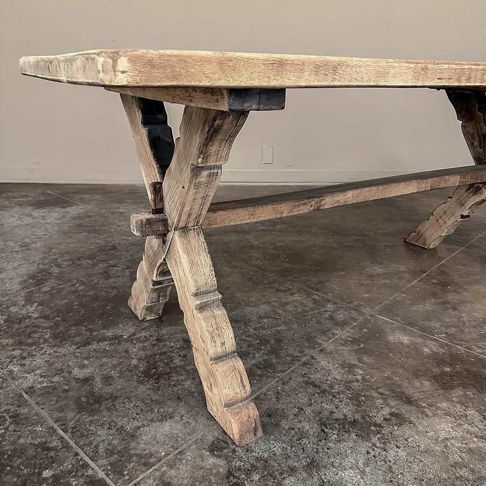 Rustic Antique Stripped Oak Trestle Table ~ Dining Table 8