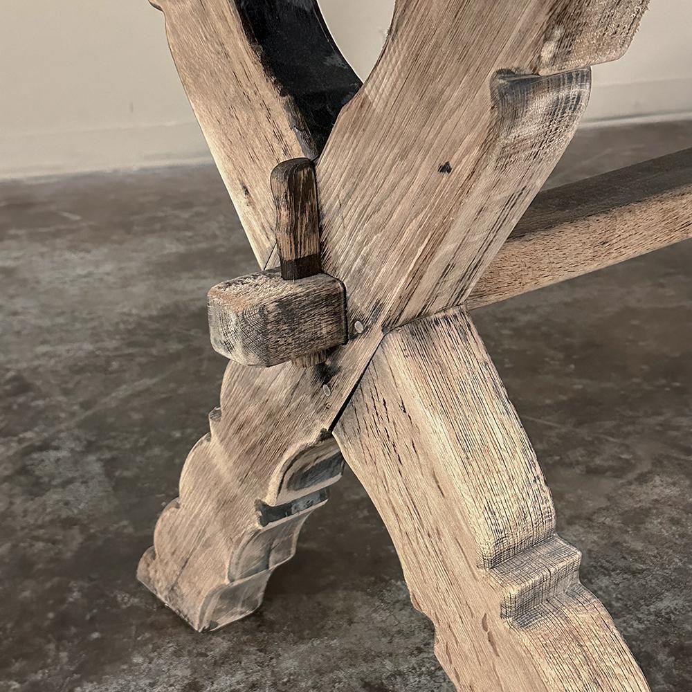 Rustic Antique Stripped Oak Trestle Table ~ Dining Table 9