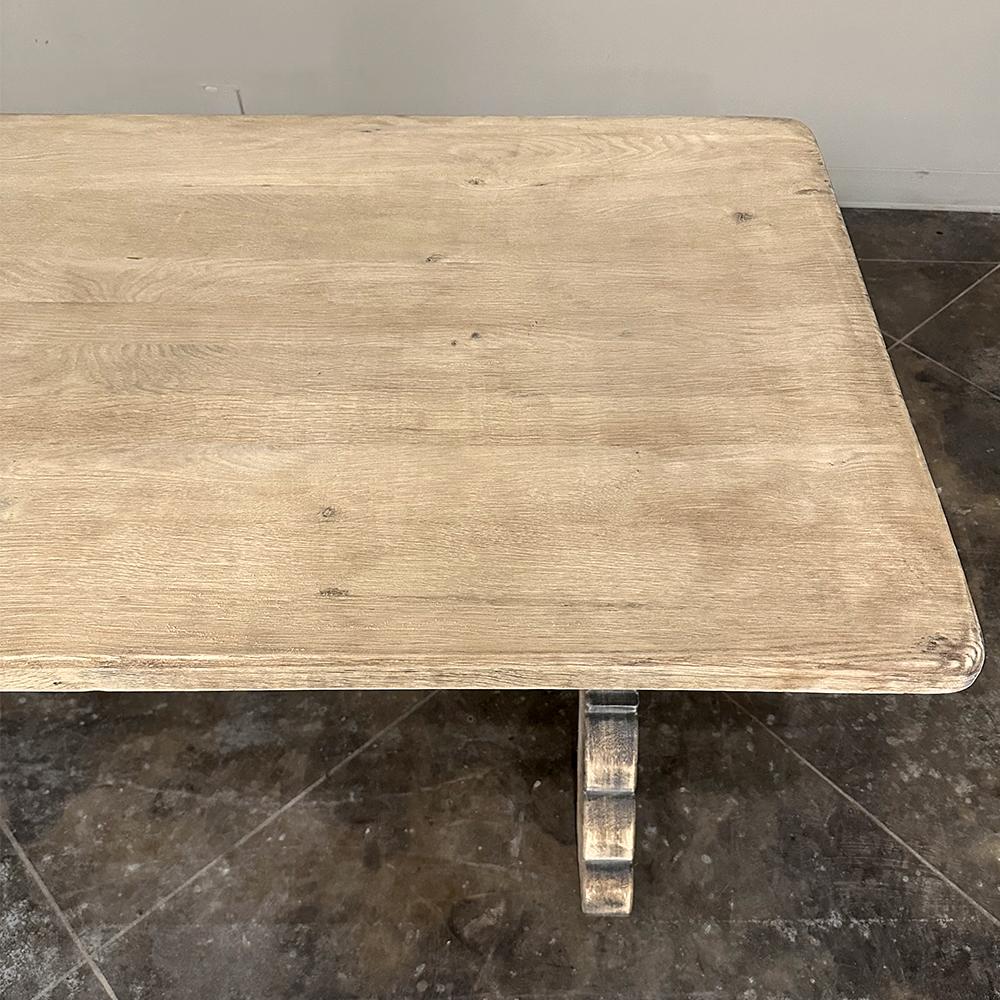 Rustic Antique Stripped Oak Trestle Table ~ Dining Table 1