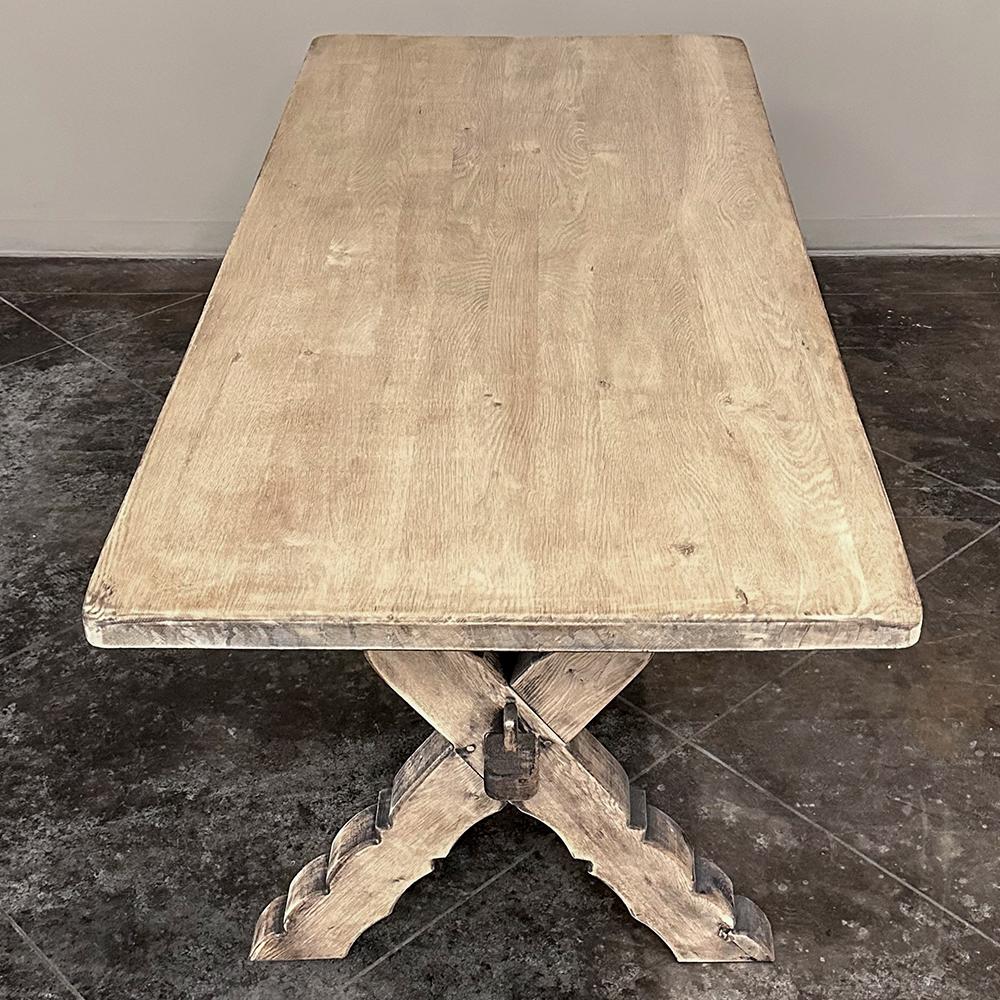 Rustic Antique Stripped Oak Trestle Table ~ Dining Table 2