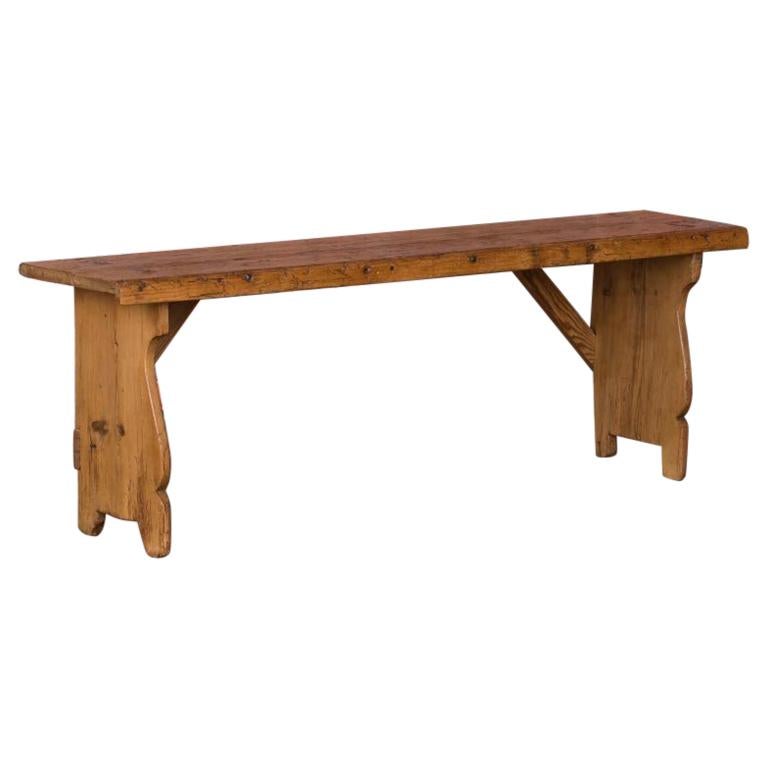 Rustic Antique Swedish Country Pine Bench