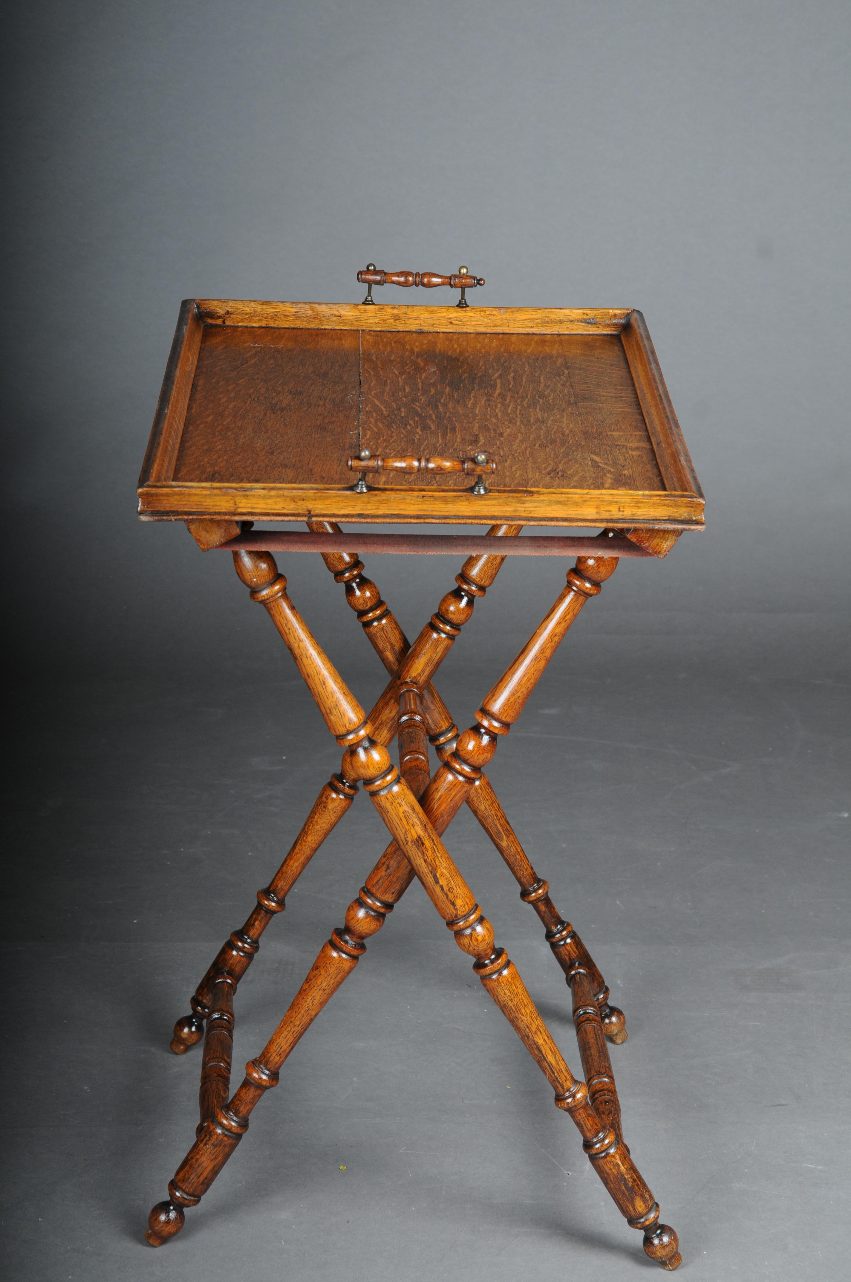 Rustic Antique Tray Table, Oak, Germany For Sale 7
