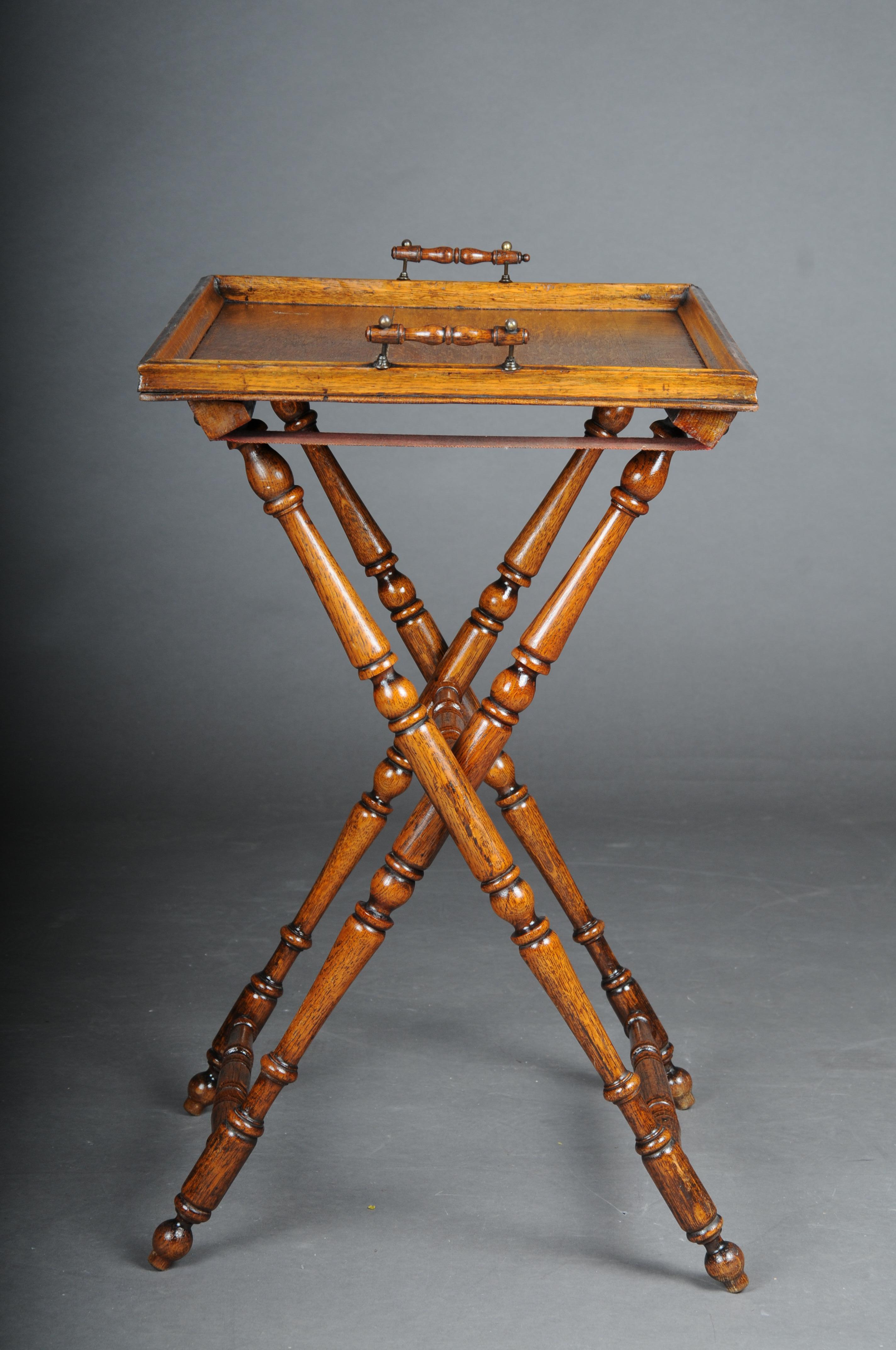Rustic Antique Tray Table, Oak, Germany For Sale 8