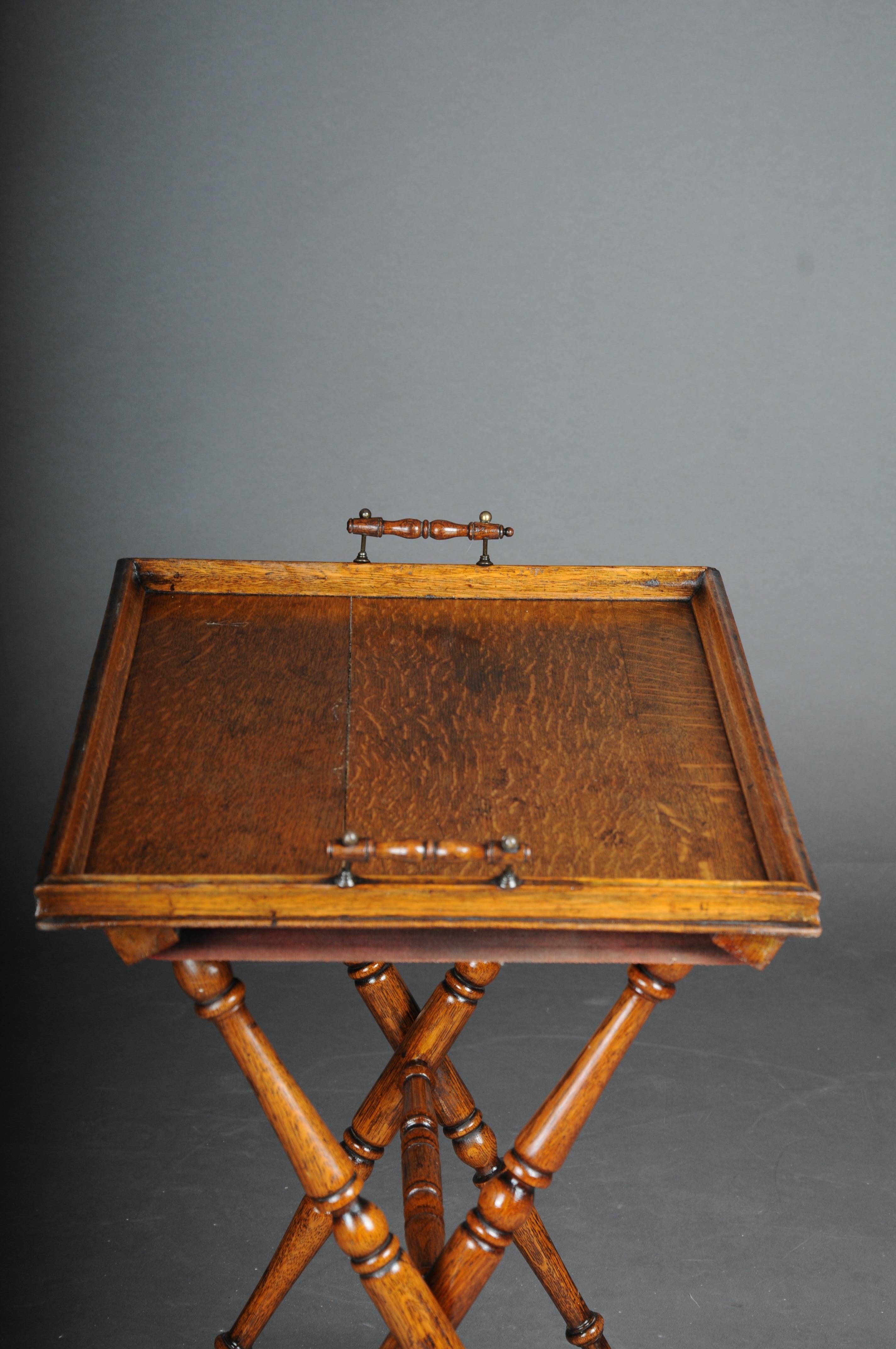 Rustic Antique Tray Table, Oak, Germany For Sale 9