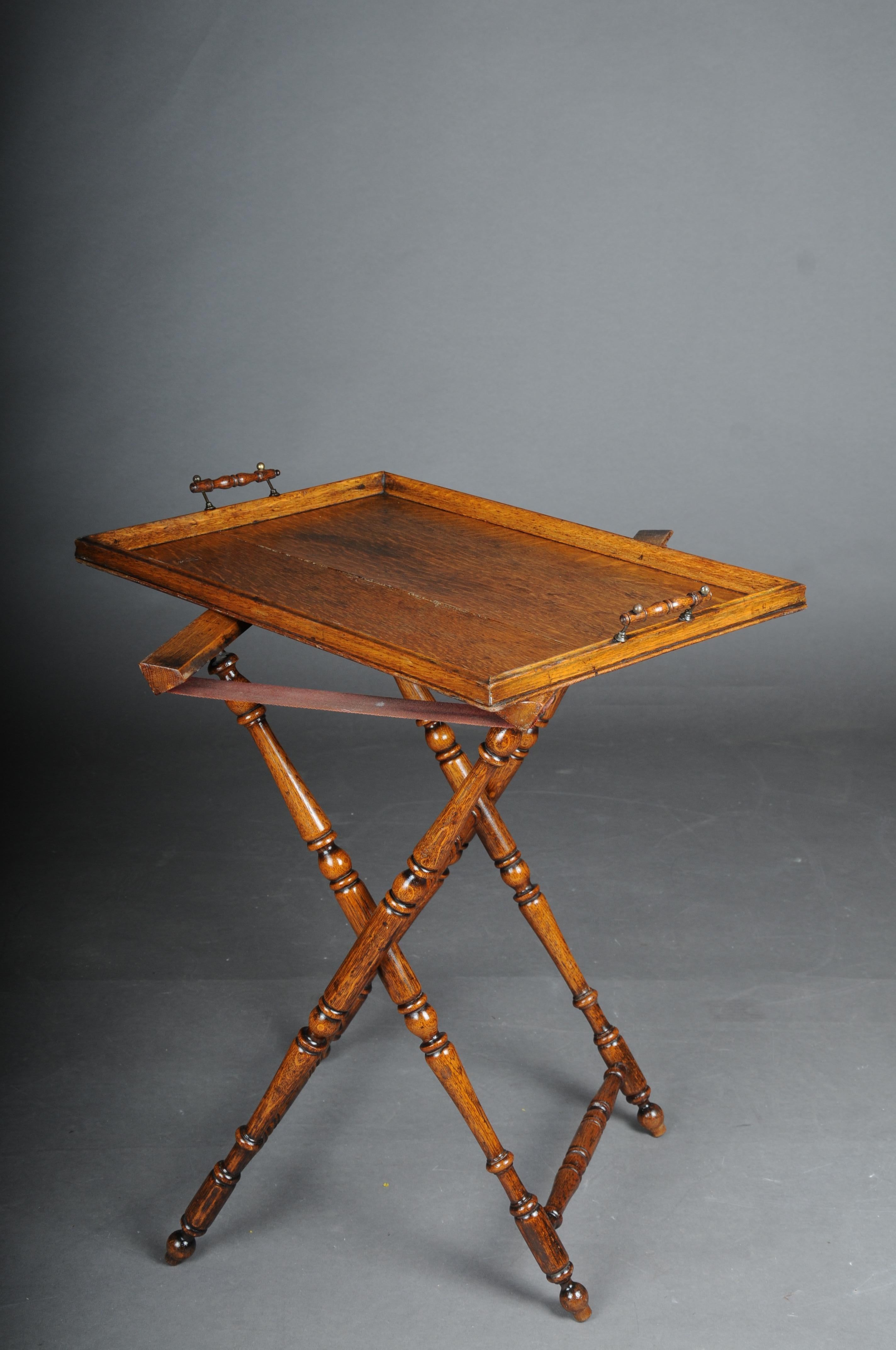 Rustic Antique Tray Table, Oak, Germany For Sale 10