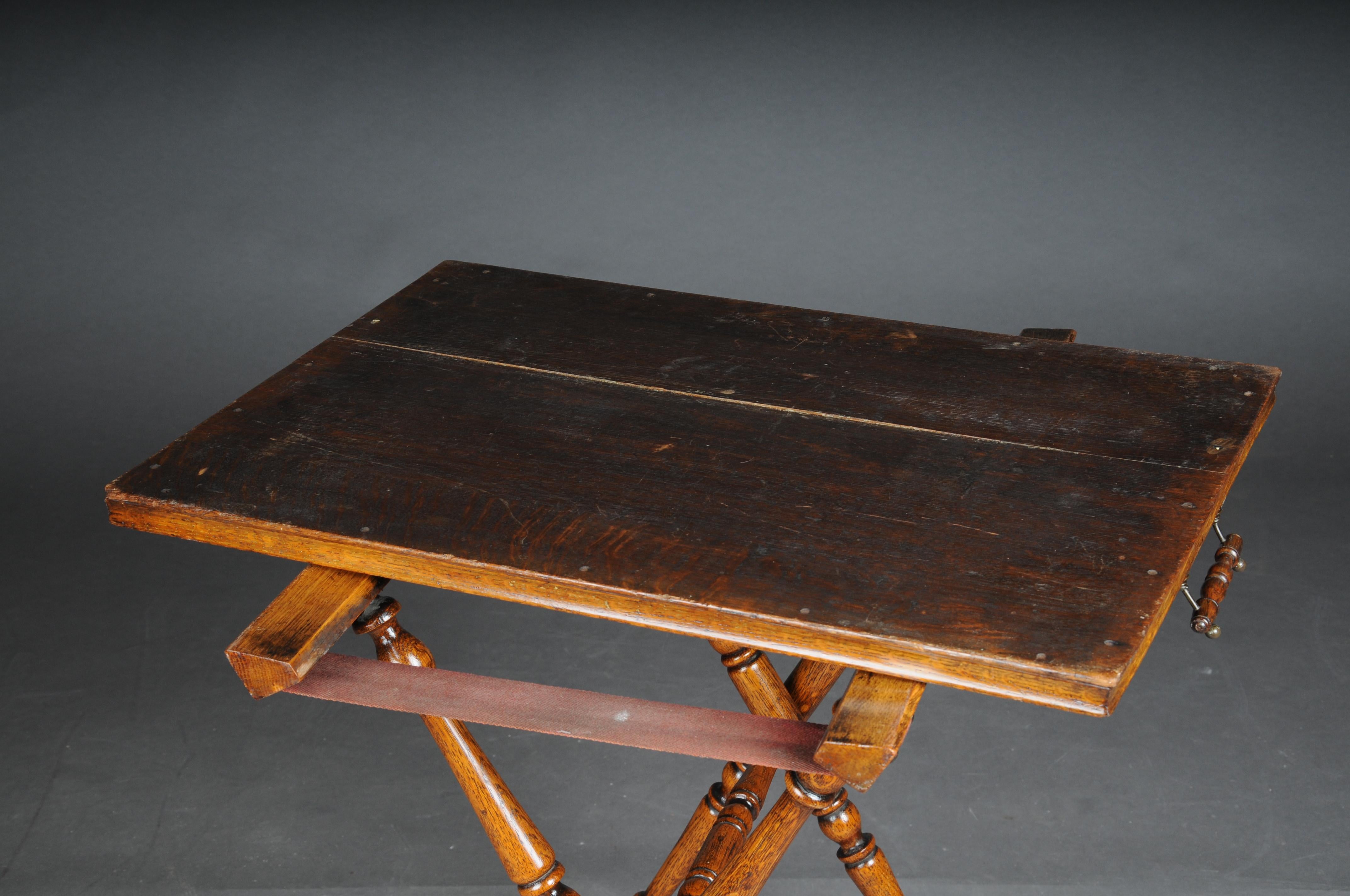 Rustic Antique Tray Table, Oak, Germany For Sale 14