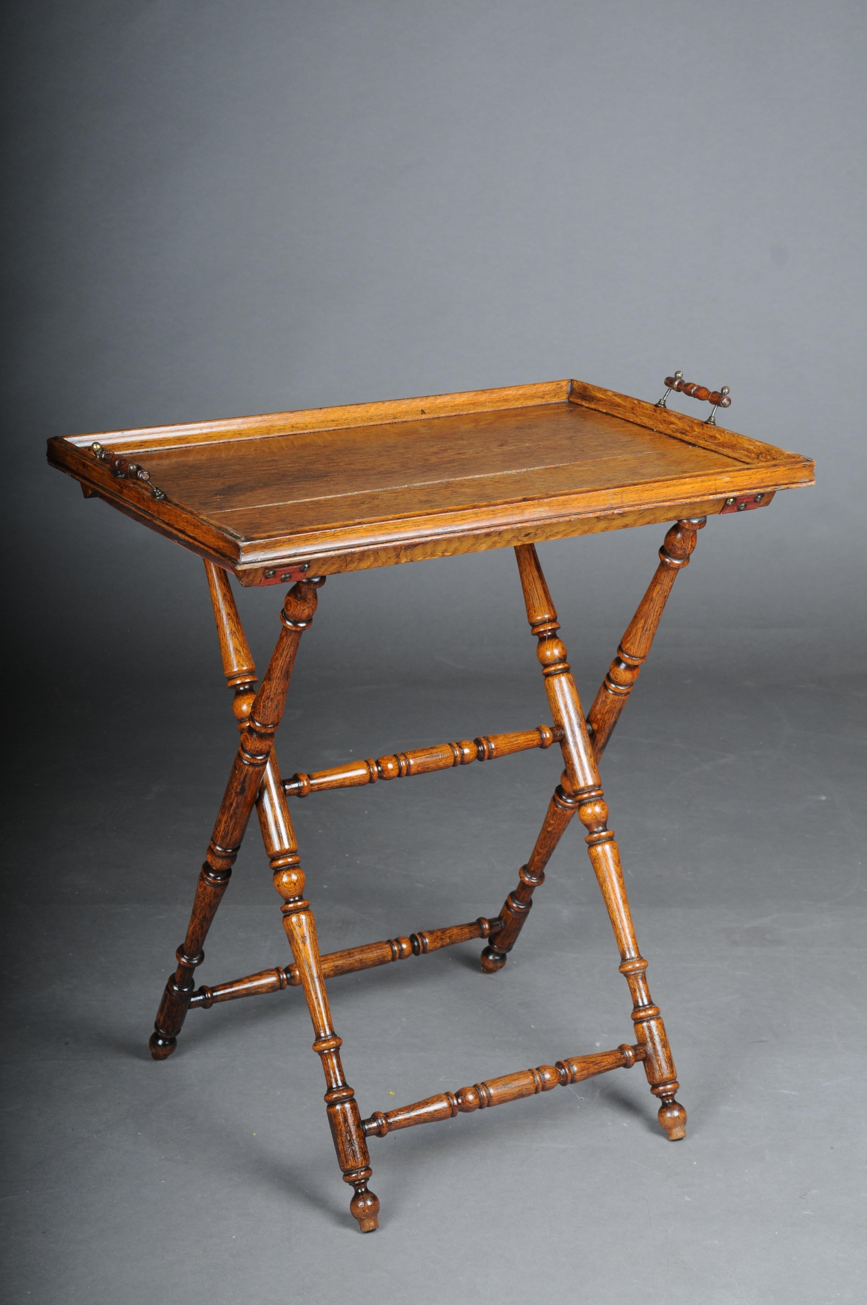 Rustic Antique Tray Table, Oak, Germany For Sale 2