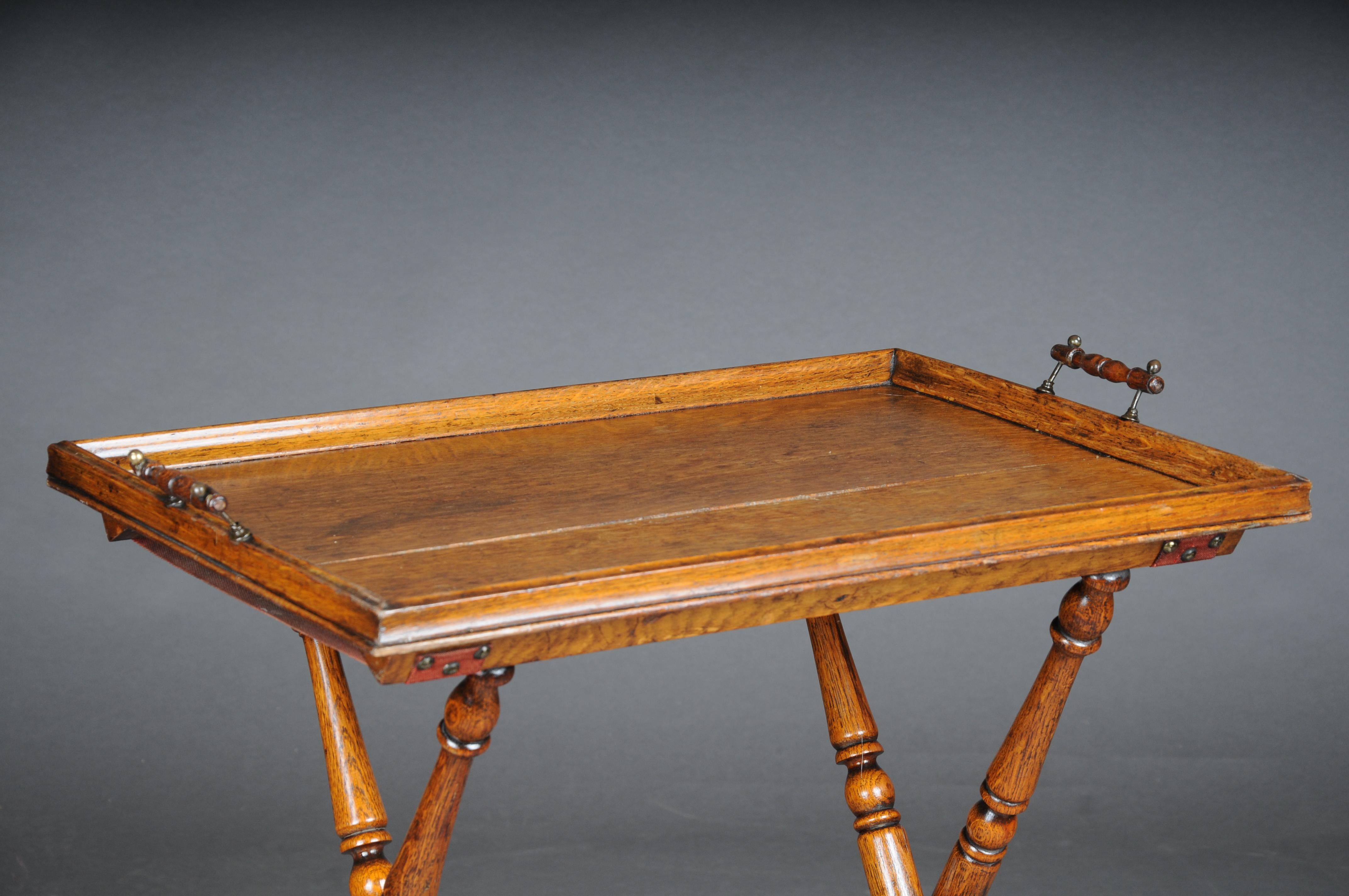 Rustic Antique Tray Table, Oak, Germany For Sale 3