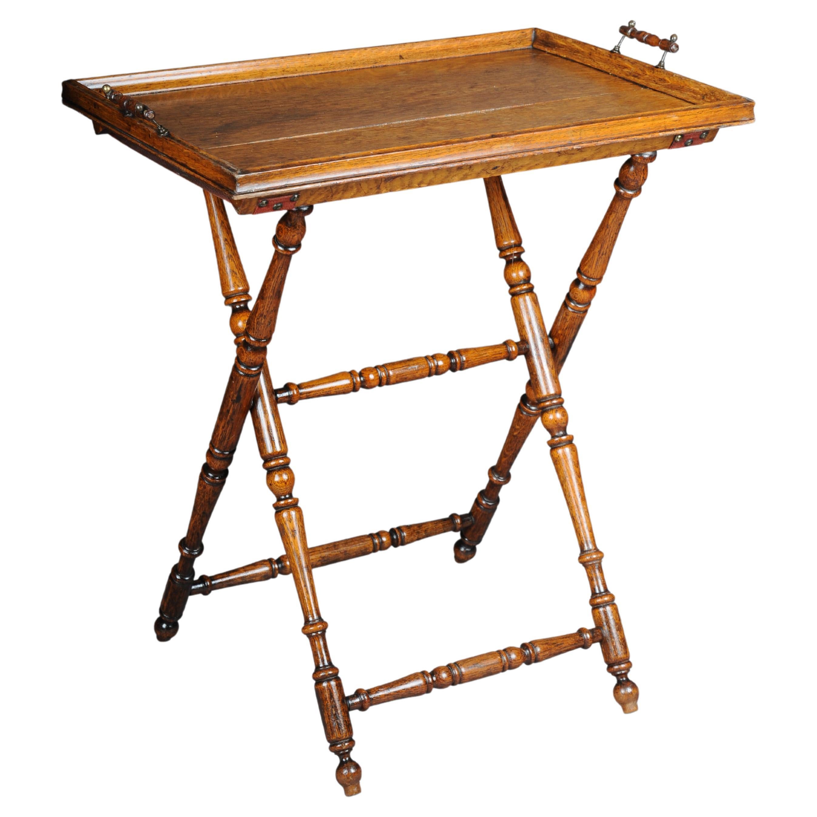 Rustic Antique Tray Table, Oak, Germany For Sale