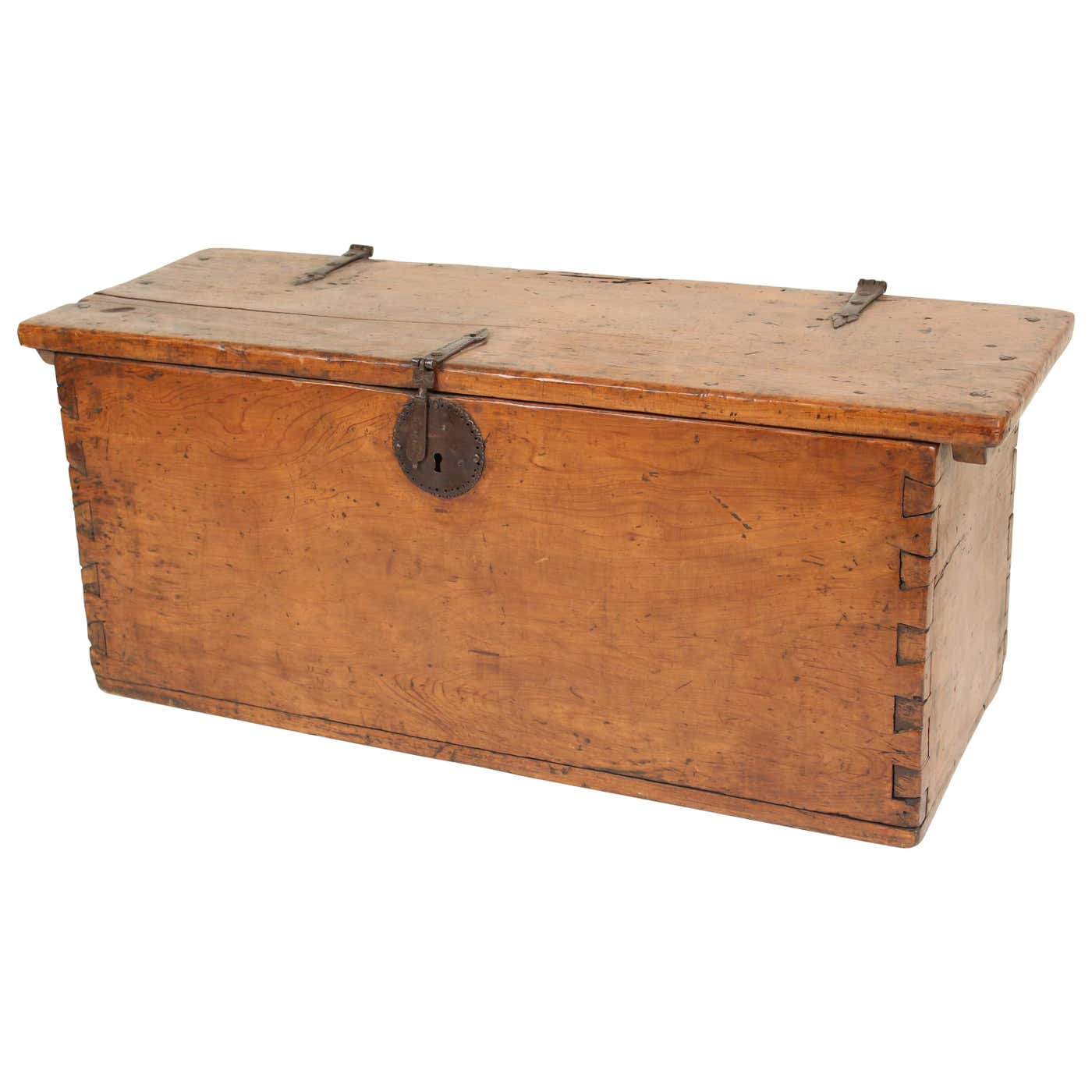 Rustic Antique Trunk with Iron Hardware at 1stDibs | antique trunk ...