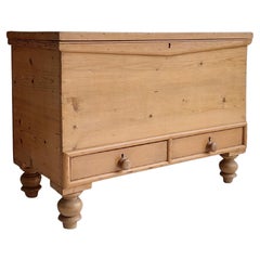Rustic Antique Victorian Pine Mule Chest Blanket Box Sideboard, 1800s 1900s