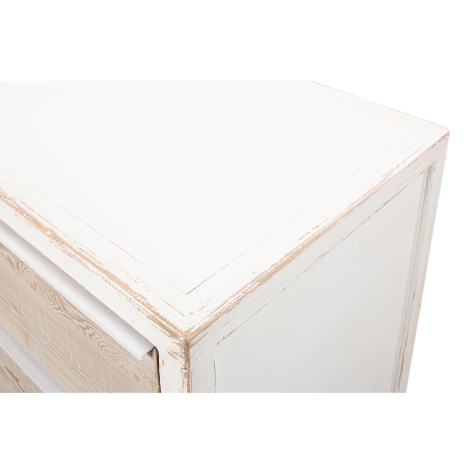 Contemporary Rustic Antique White Chest of Drawers For Sale