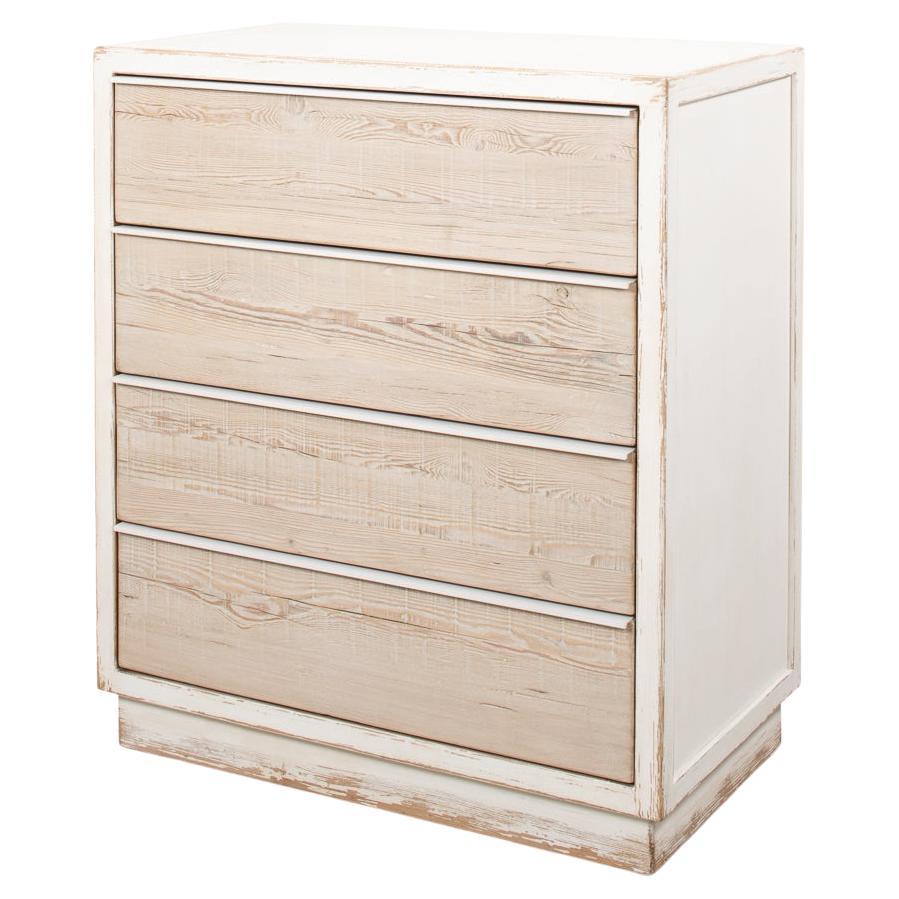 Rustic Antique White Chest of Drawers For Sale