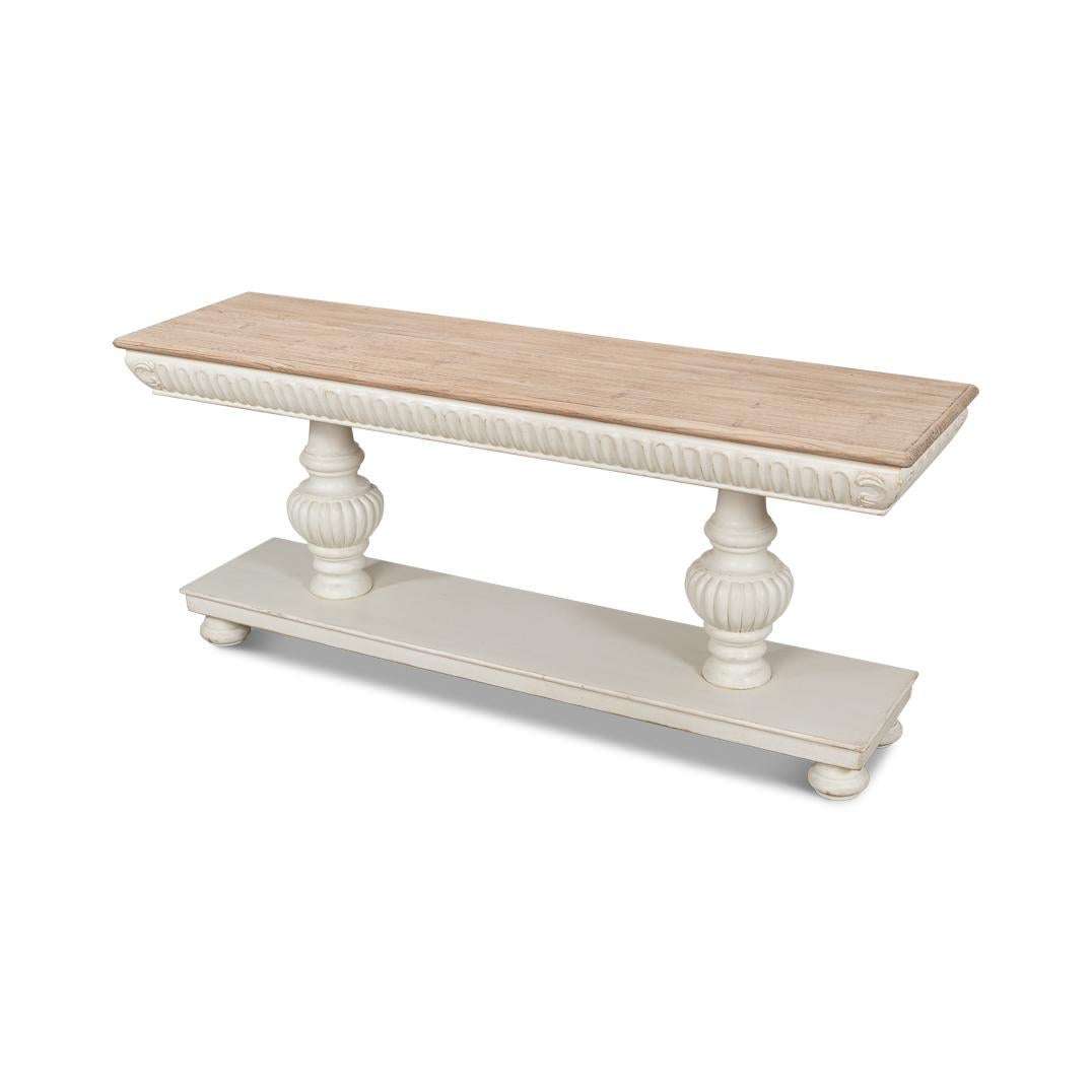 Rustic Antique White Console Table In New Condition For Sale In Westwood, NJ