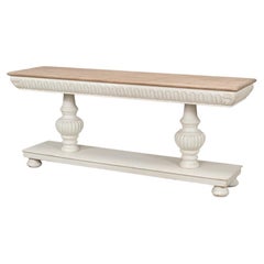 Rustic Antique White Console Table