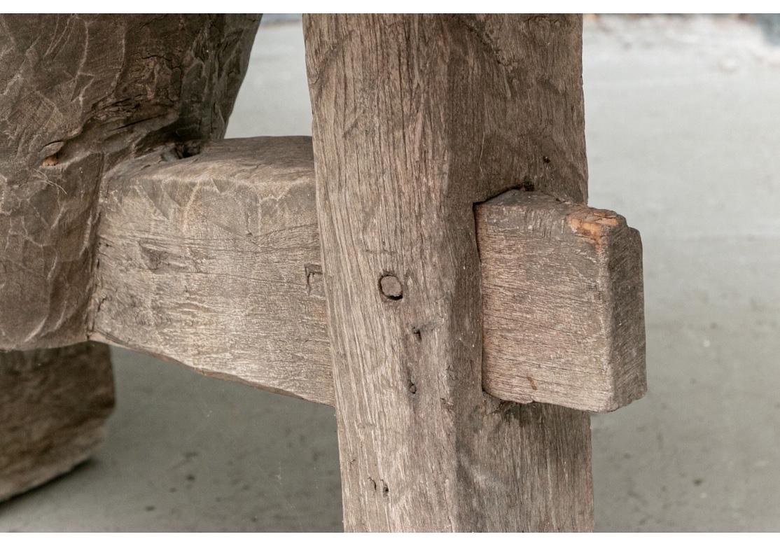 Rustikaler antiker Bauerntisch aus Holz im Angebot 5