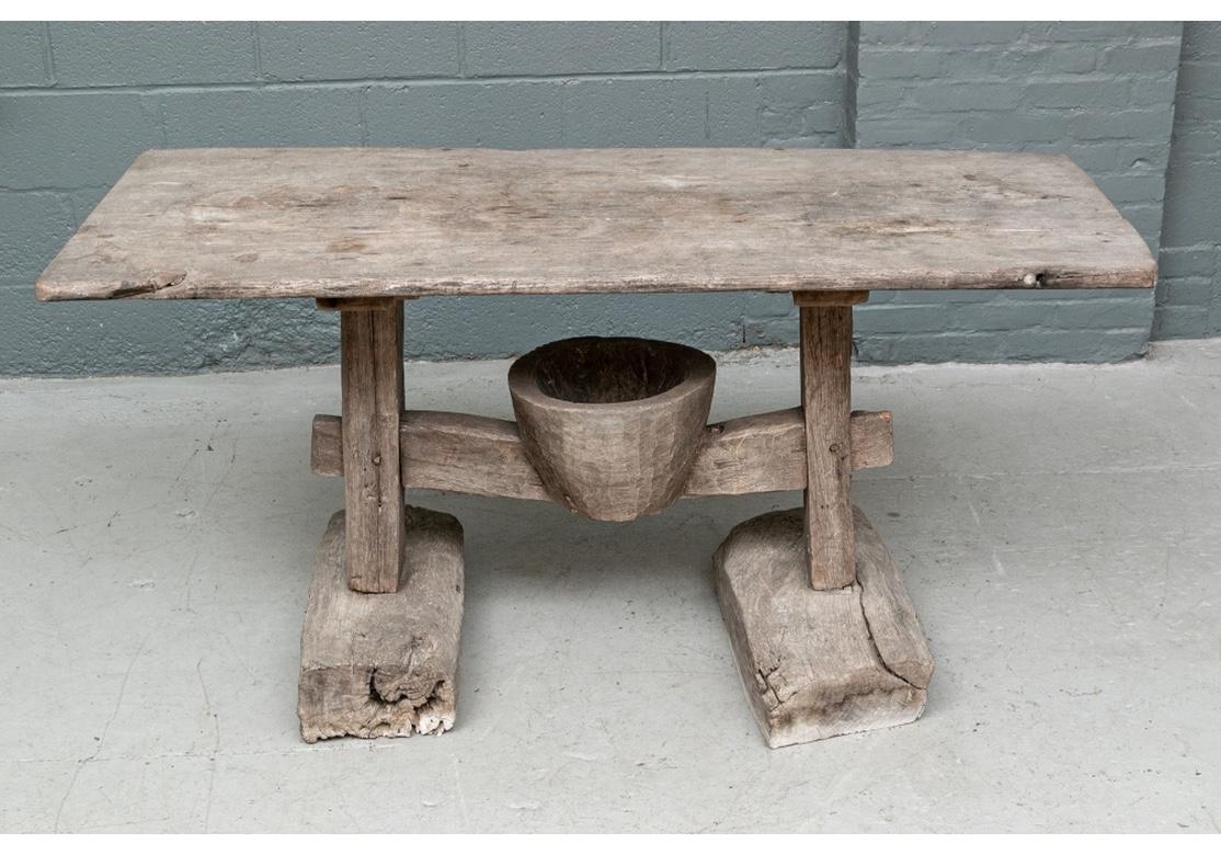 Rustic Antique Wood Farm Table For Sale 8