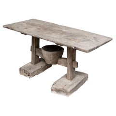 Table de ferme rustique ancienne en bois