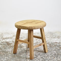 Rustic Antique Wooden Elm Coffee Side Lamp Table