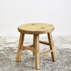 Rustic Farmhouse Antique Wooden Elm Coffee Side Bedside Lamp Table