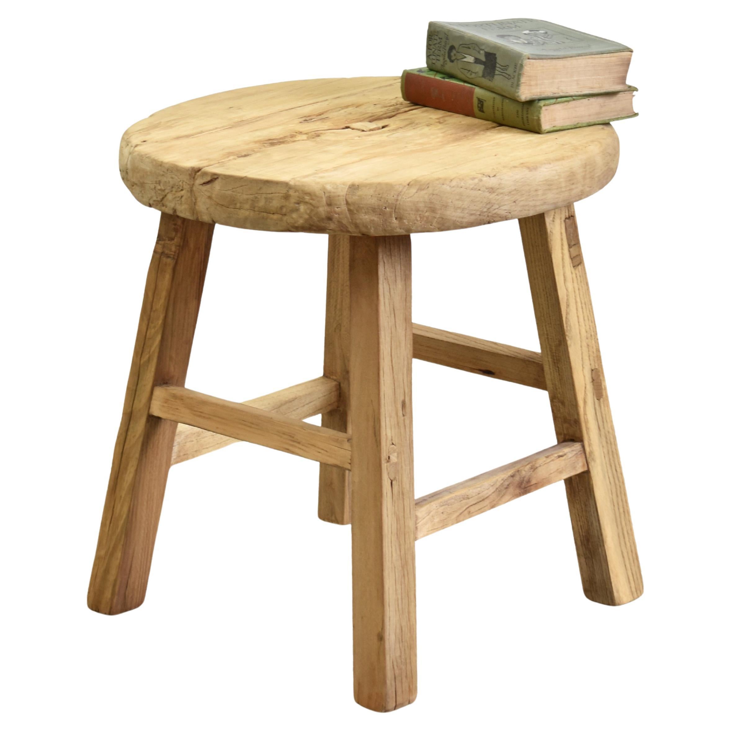 Rustikale Antike Holz Ulme Kaffee Seite Lampe Tisch