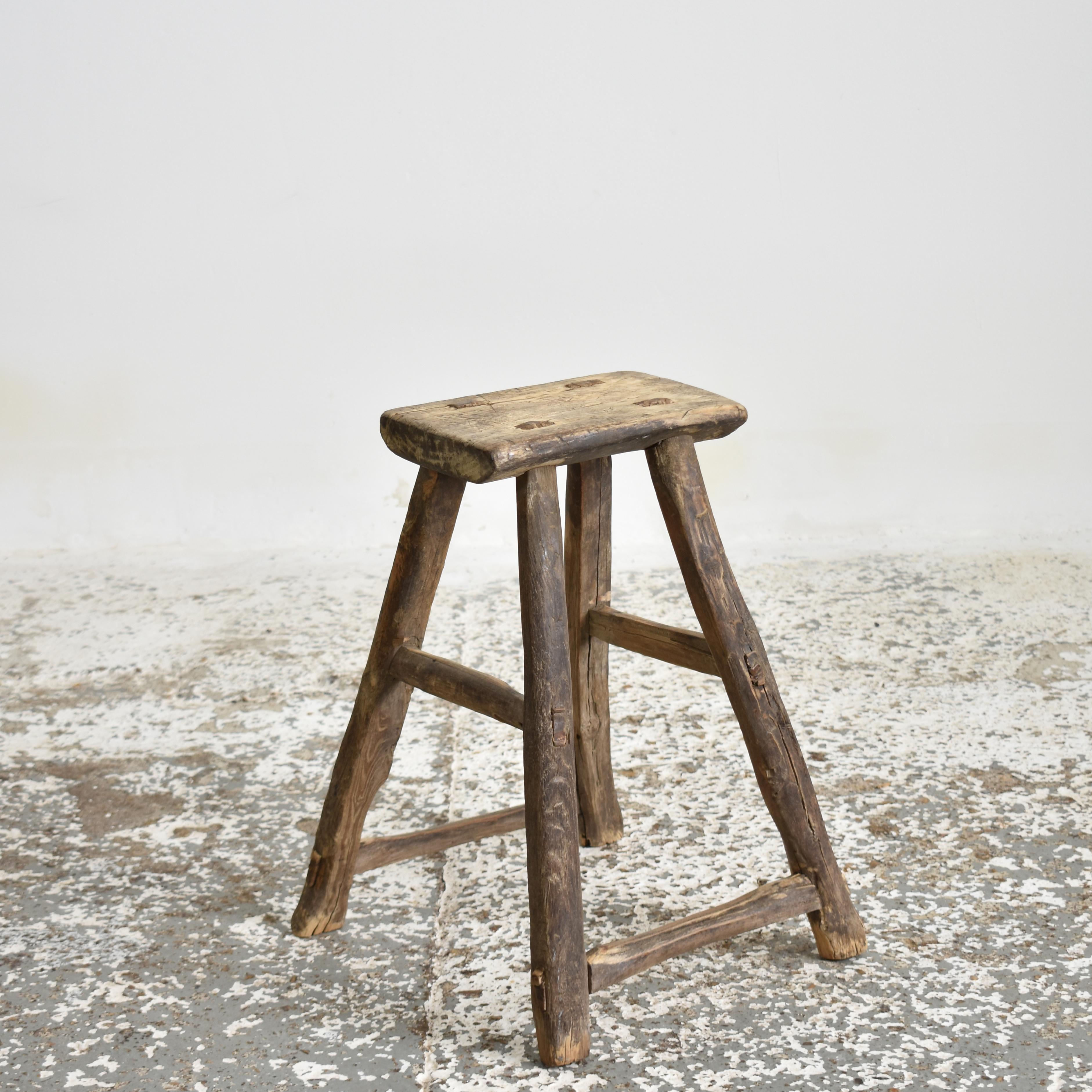 Antique Elm Rustic Wooden Stool – BF

A lovely vintage wooden elm stool. The stool is solid, lovely original patina and character with each one being totally unique. Traditional construction joints the stools are primarily constructed from elm with