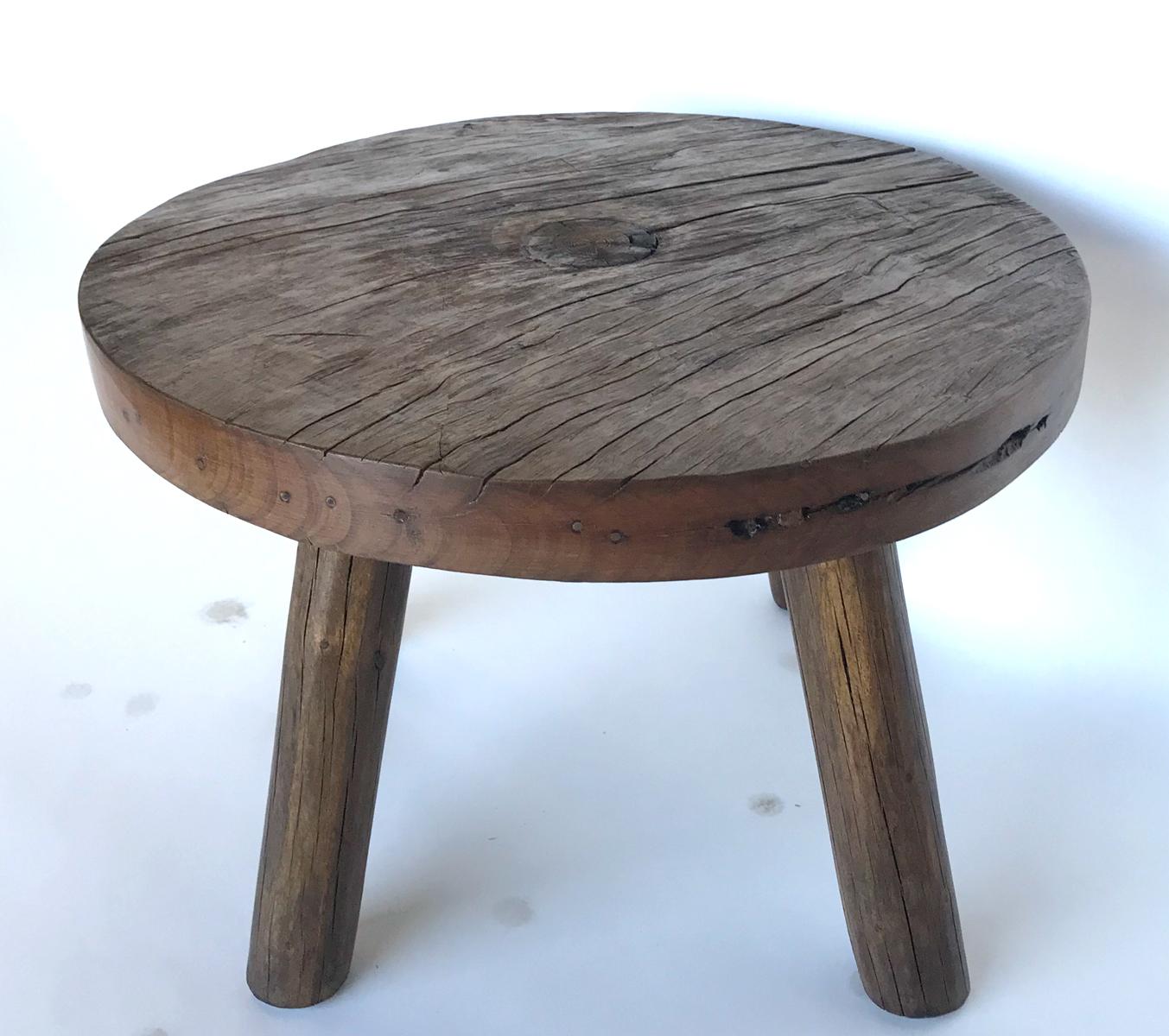 Guatemalan Rustic Antique Wooden Wheel Table