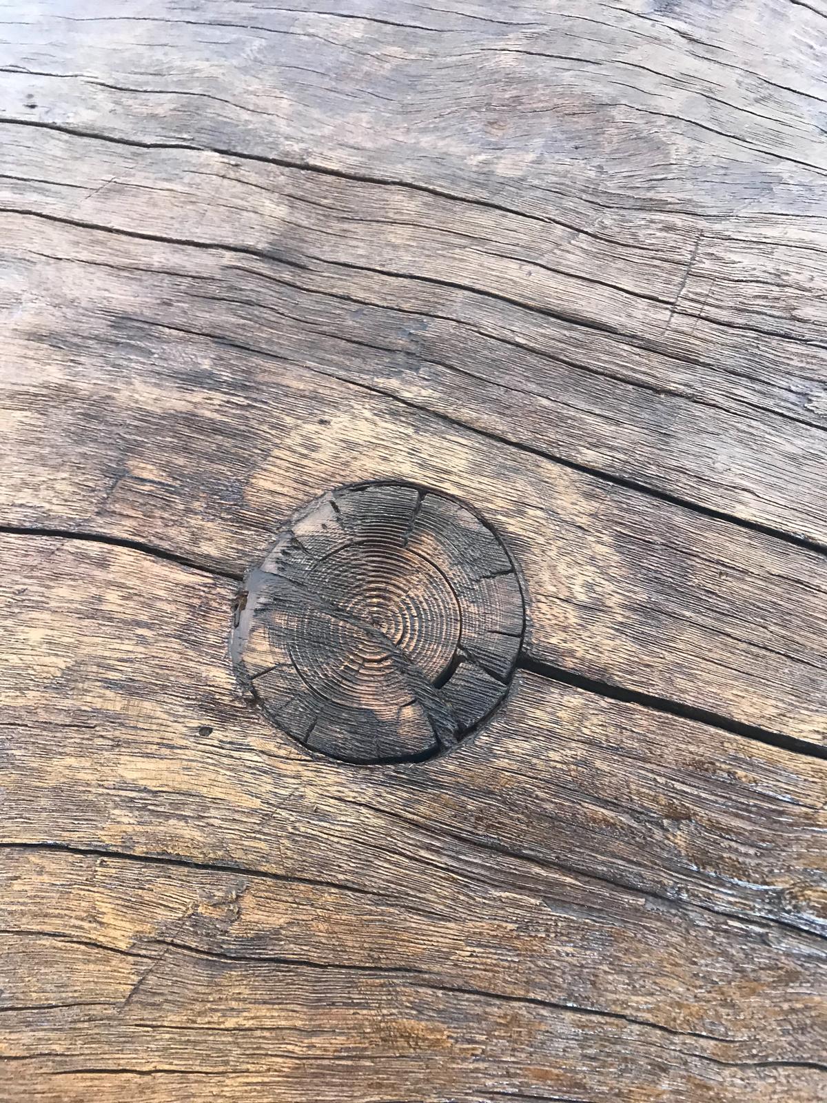 Rustic Antique Wooden Wheel Table 4