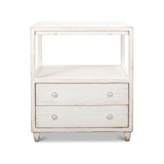 Rustic Antiqued White Stand - 32"