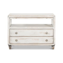 Rustic Antiqued White Stand