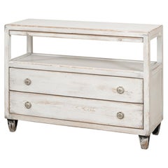 Rustic Antiqued White Stand