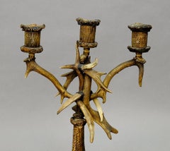 Rustic Antler Candleholder from Germany, circa 1900