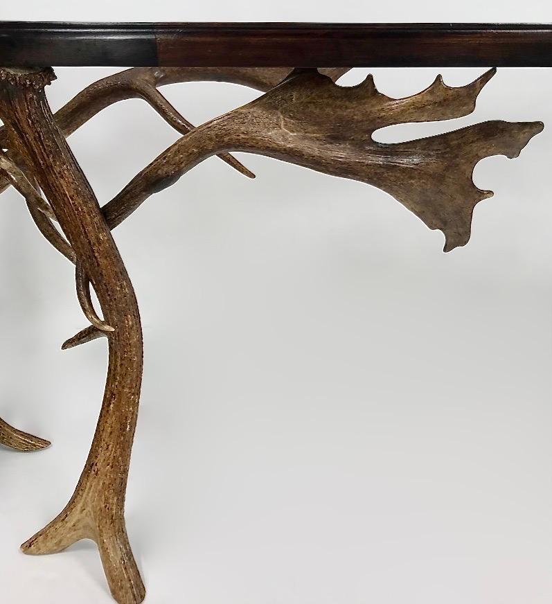 Rustic Antler Console Table In Good Condition For Sale In San Francisco, CA