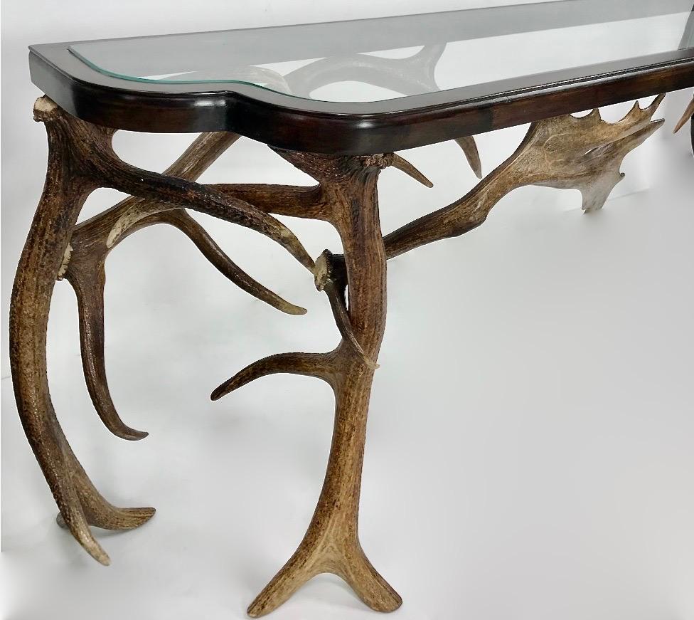 Horn Rustic Antler Console Table For Sale