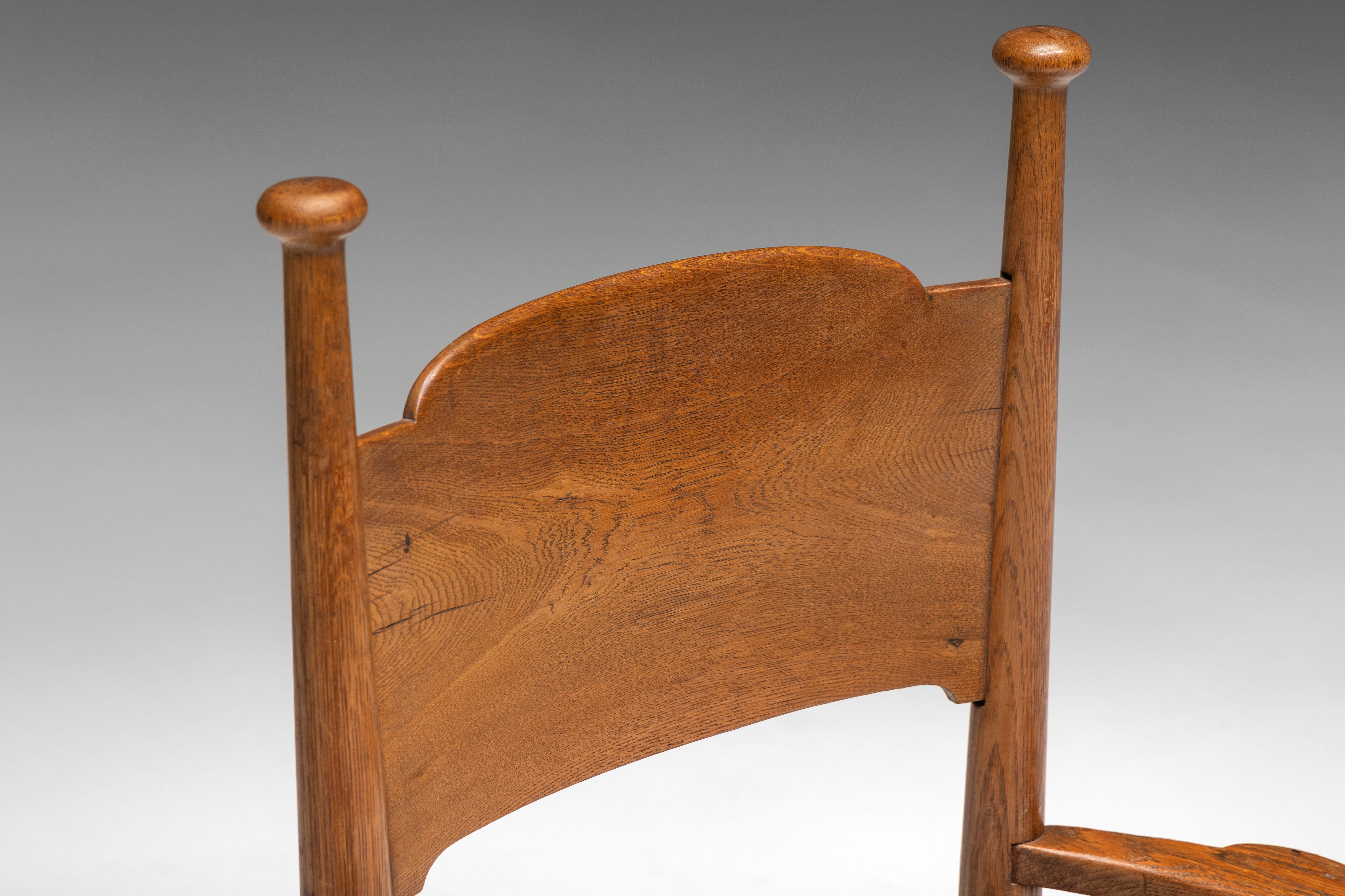 Rustikaler Sessel aus massiver Eiche und Stroh, Vereinigtes Königreich, 1900er Jahre (Frühes 20. Jahrhundert) im Angebot